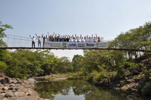 The completed El Dorado bridge spans 50 meters and will serve approximately 1,200 people in the area.