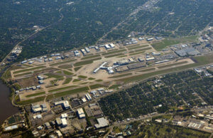 Dallas Love Field (KDAL) airport seen from high altitude.