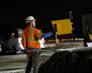 Assistant Superintendent Gabriel Dabling monitors the guidance system