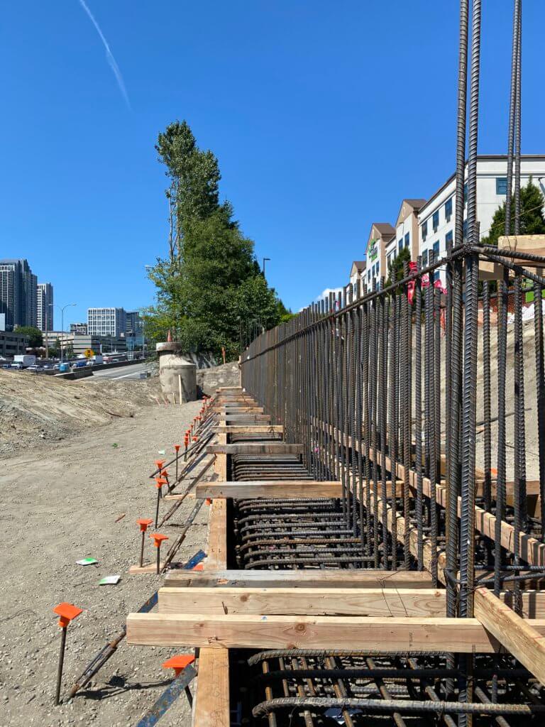 Abutment rebar for the new Main Street Bridge