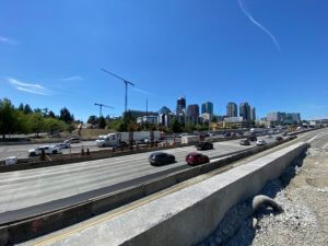I-405 Bellevue road section after the Main Street Bridge had been demolished)