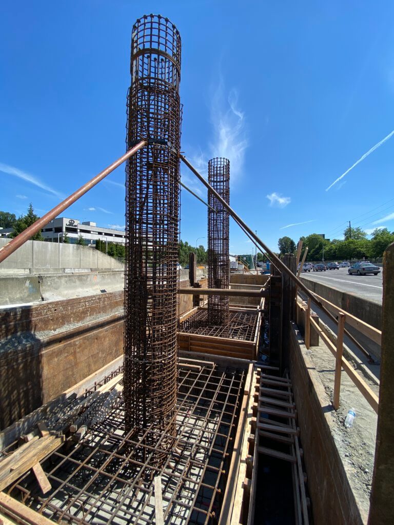 Column rebar for the new Main Street Bridge