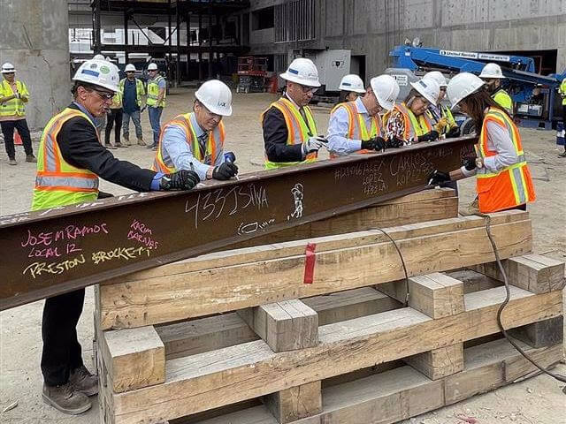 Signing the beam at LAX