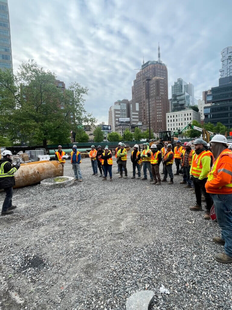 Flatiron employees in a specialized training held during Construction Safety Week 2023