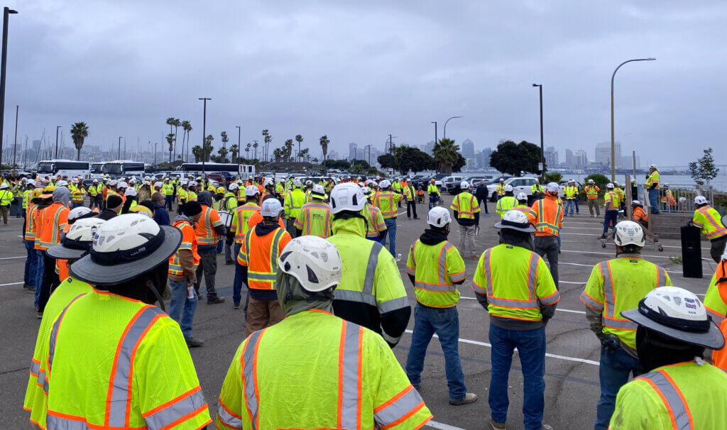 Flatiron employees in a specialized training held during Construction Safety Week 2023