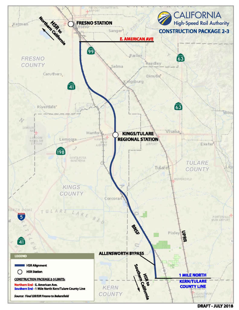 HSR CP 2-3 Map Overcrossing at Flatiron's California High-Speed Rail project