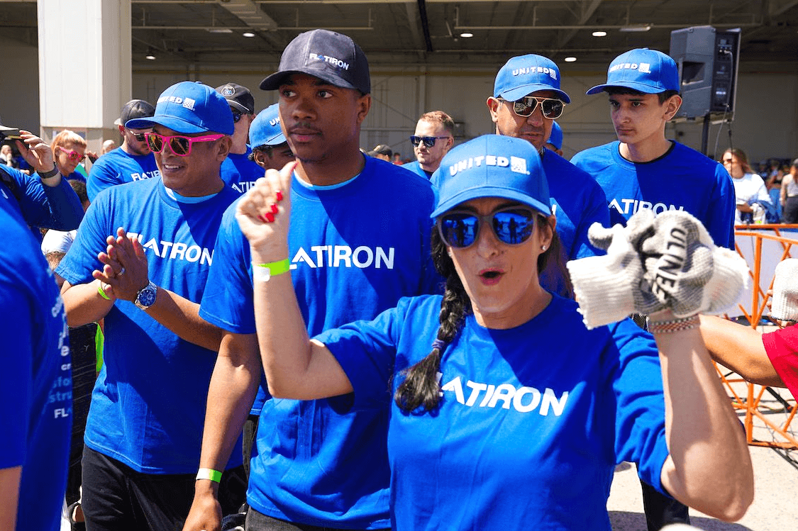 Flatiron employees volunteering at a community service event