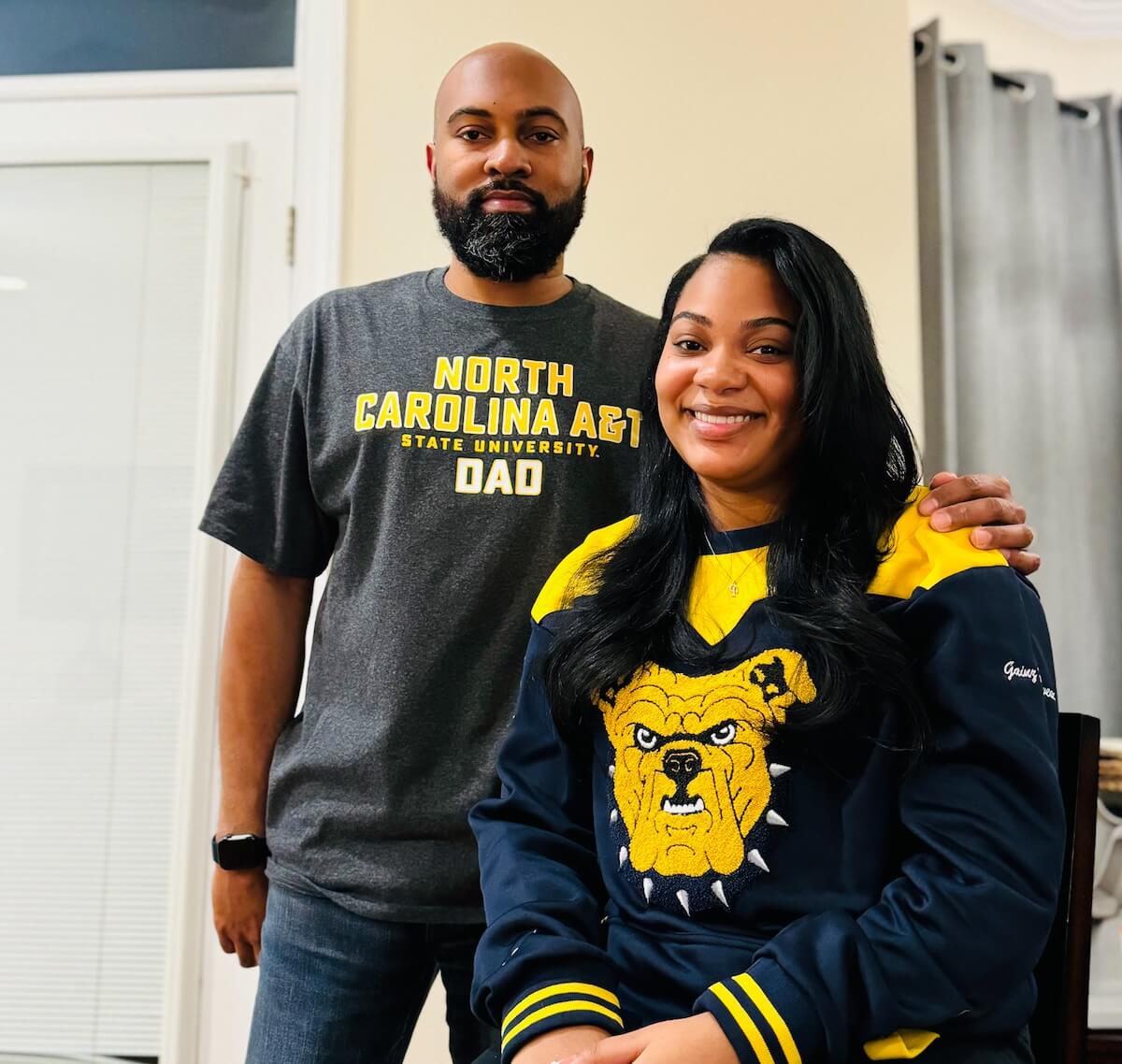 Corey Morgan with his daughter